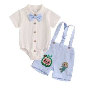Cocomelon outfit Boy First Birthday Outfit Cocomelon Clothes Suspenders